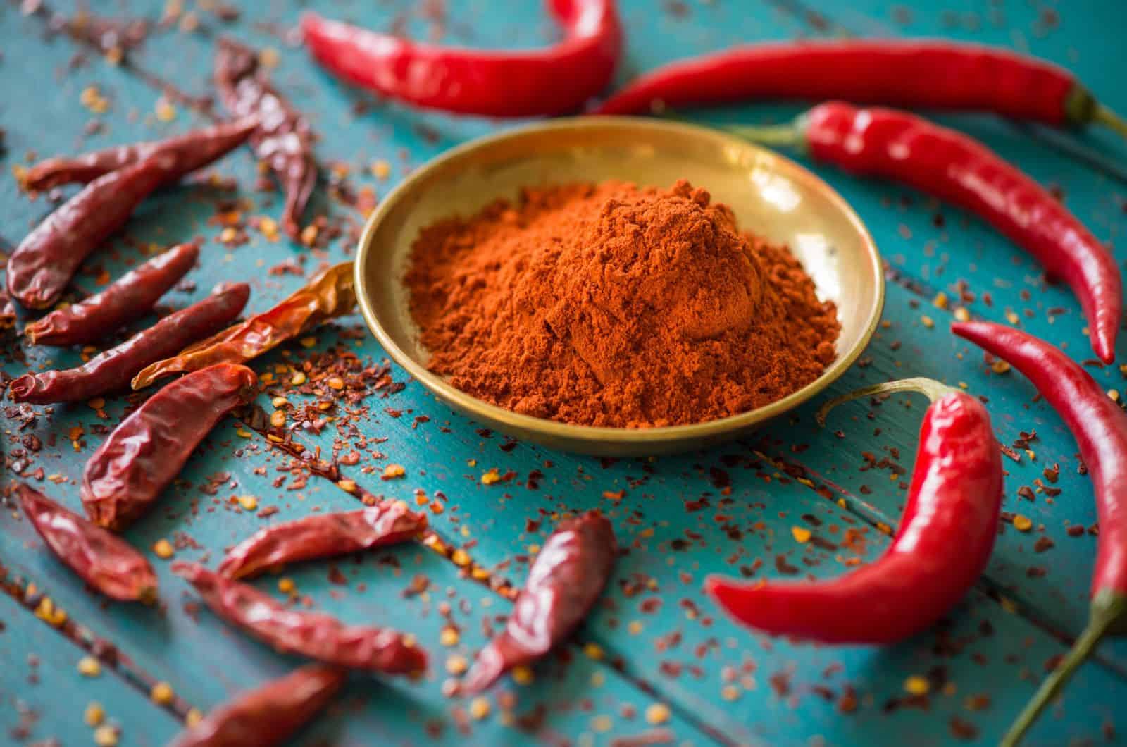 Chili powder on a little plate