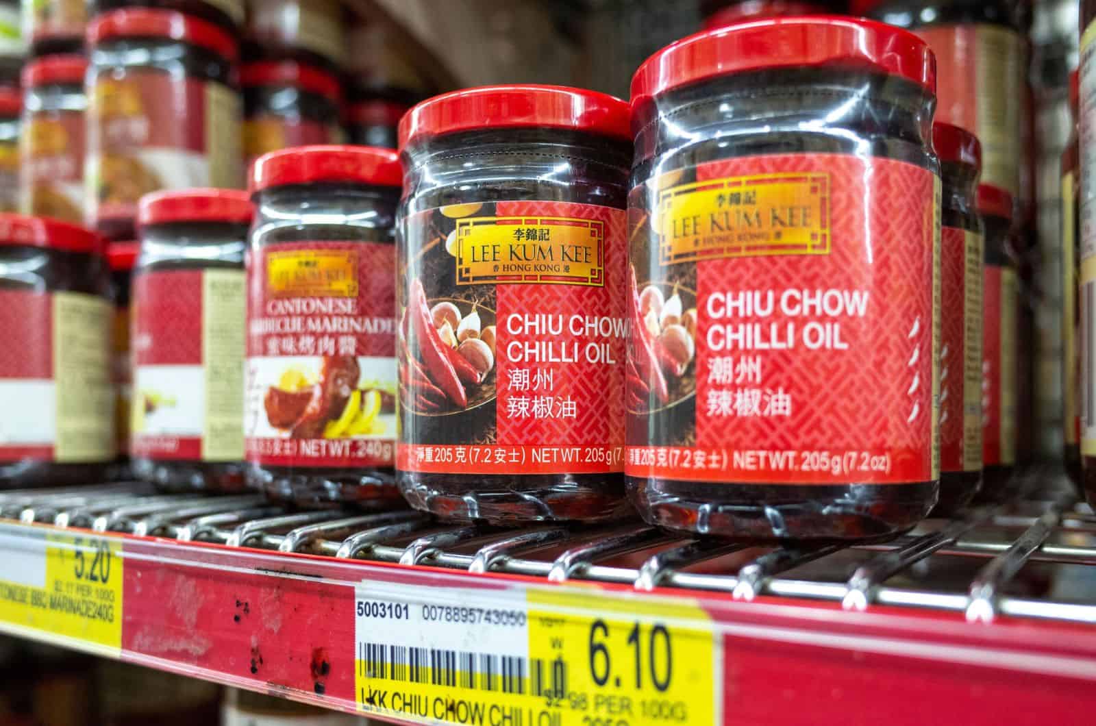 Chiu chow sauce on a shell in store