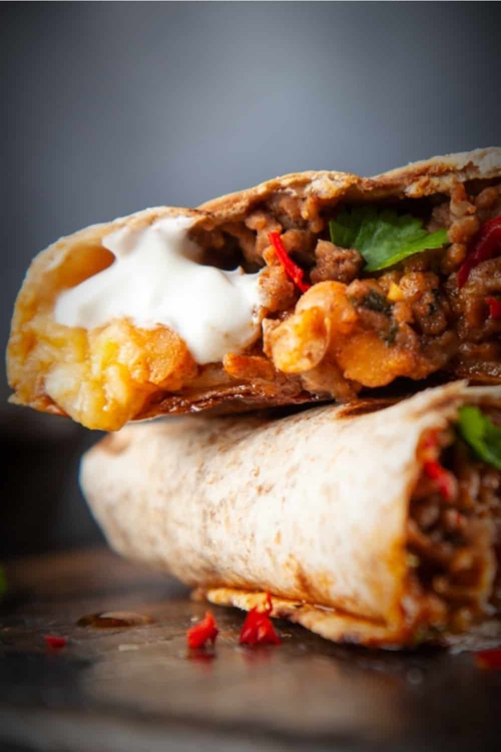 Burrito de carne mexicano 