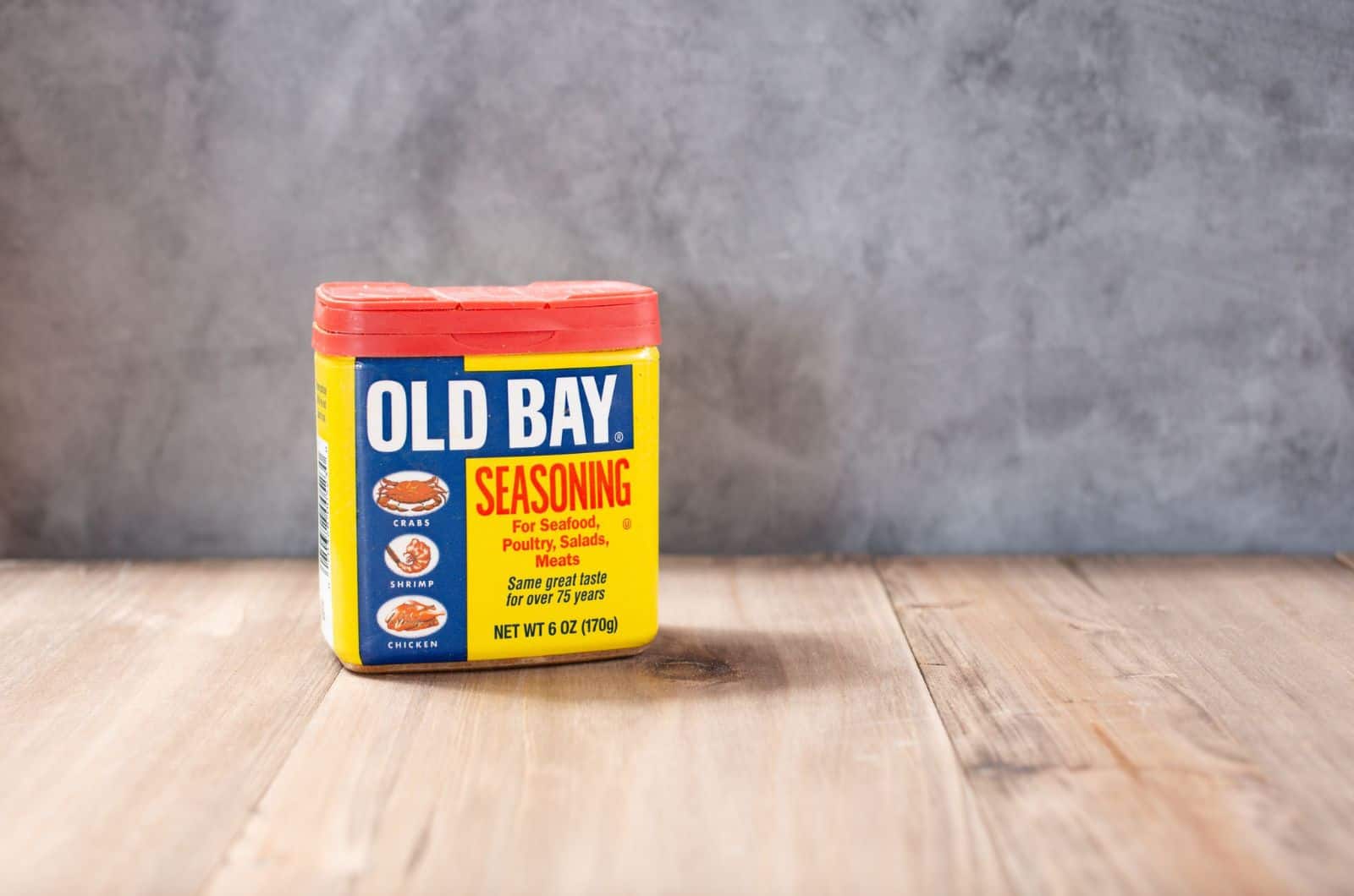 Old Bay seasoning on the table