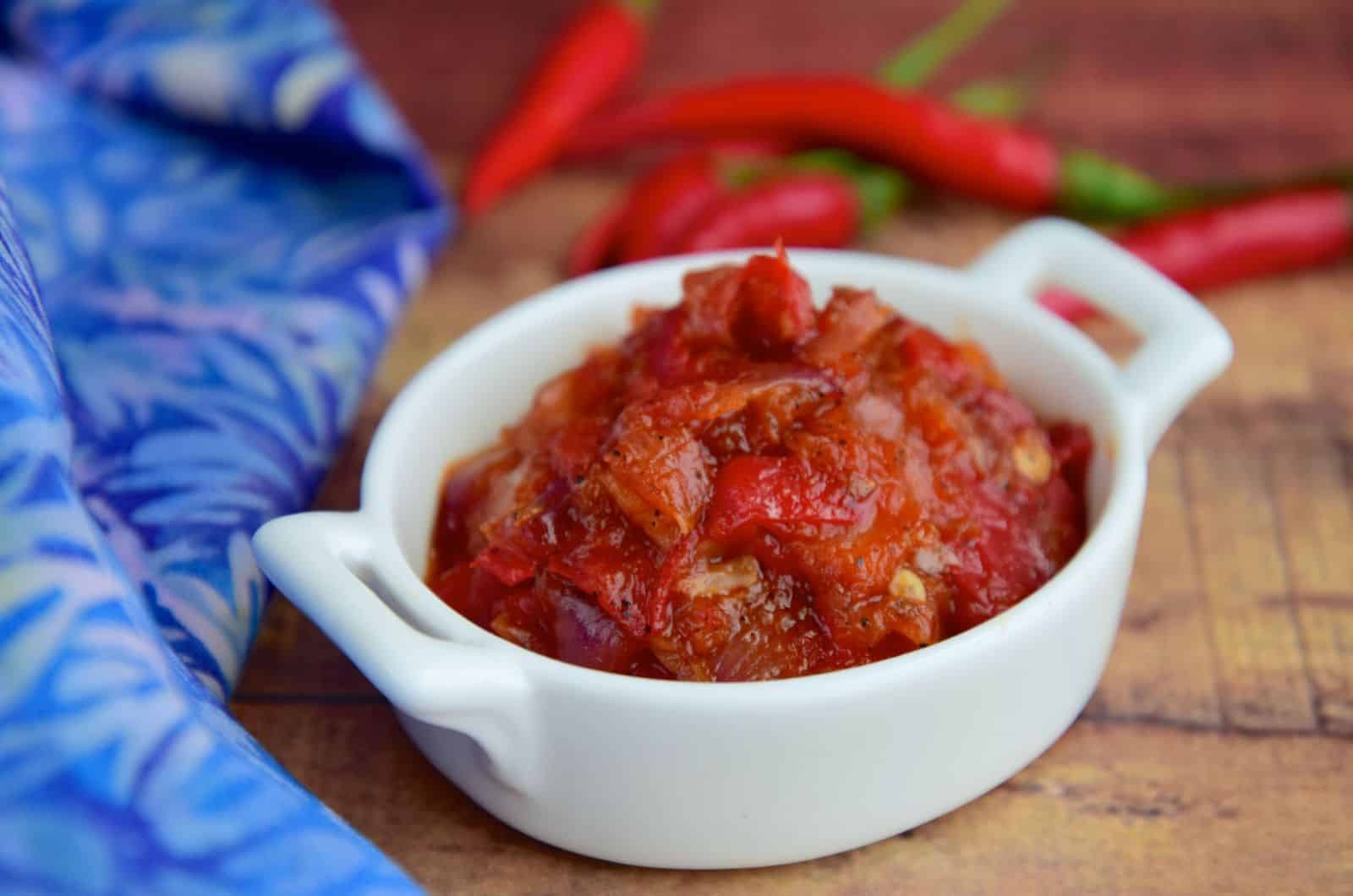 Sambal, traditional Indonesian chili sauce or paste