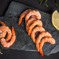 shrimp on a table