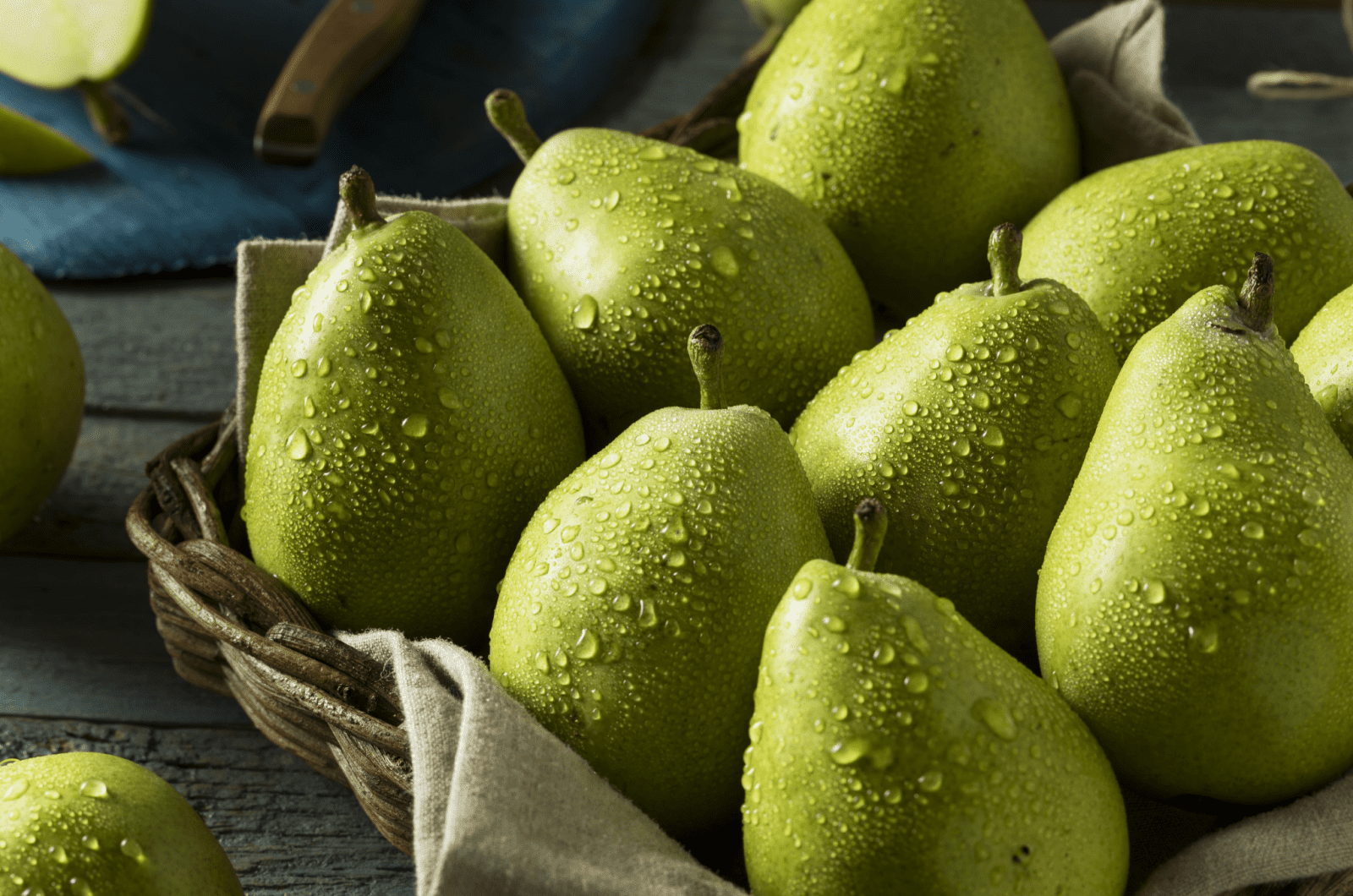 Green Anjou pear fruit