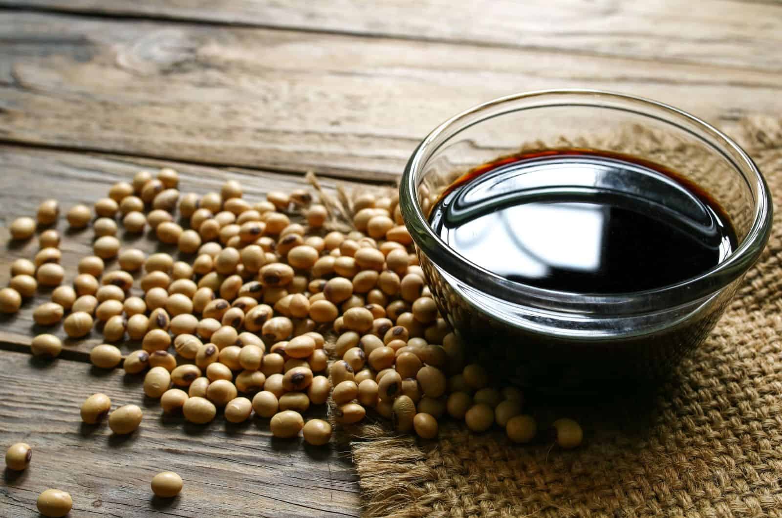 Soya, and soybean on sack