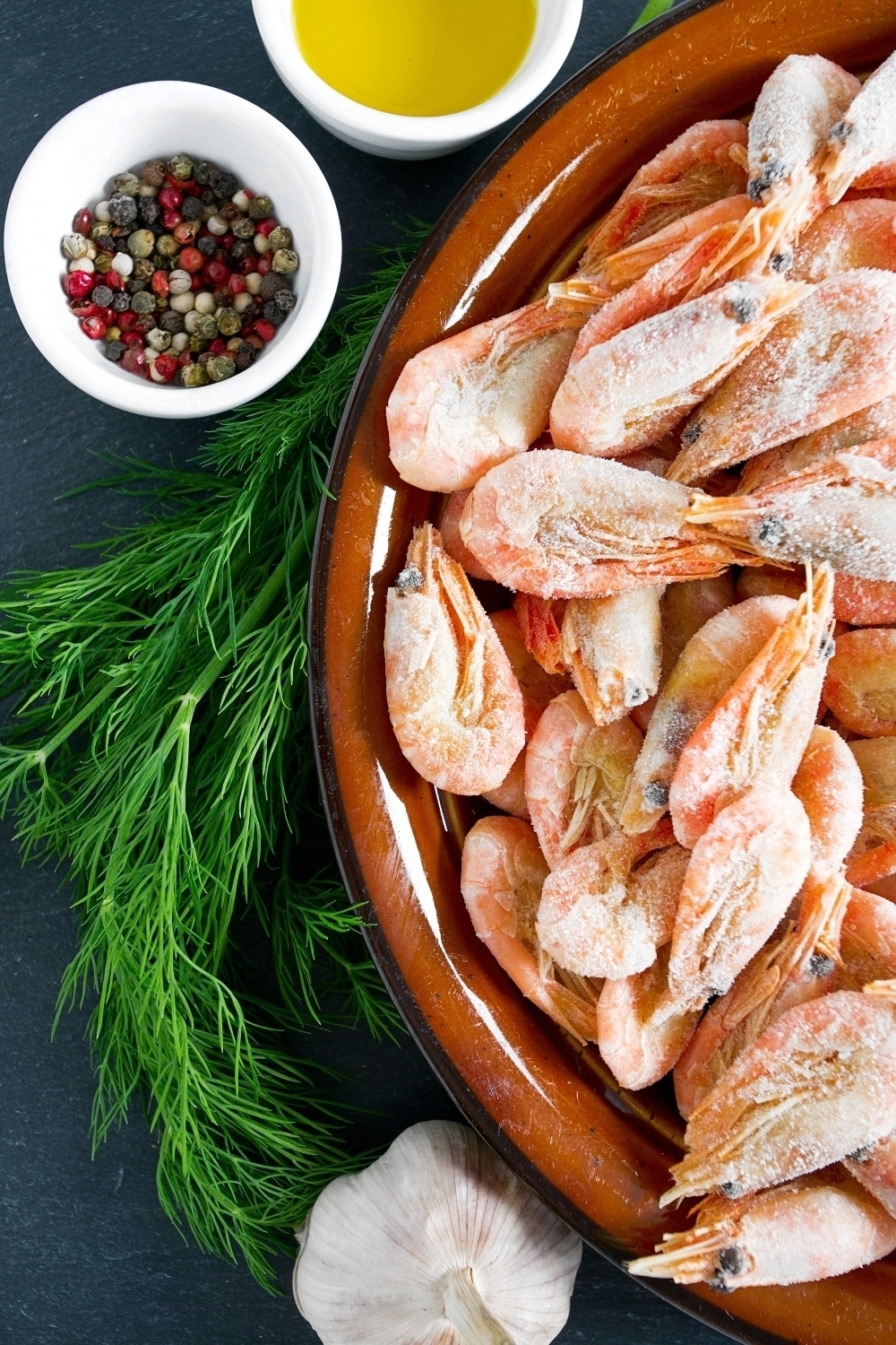 gambas congeladas con hierbas y especias