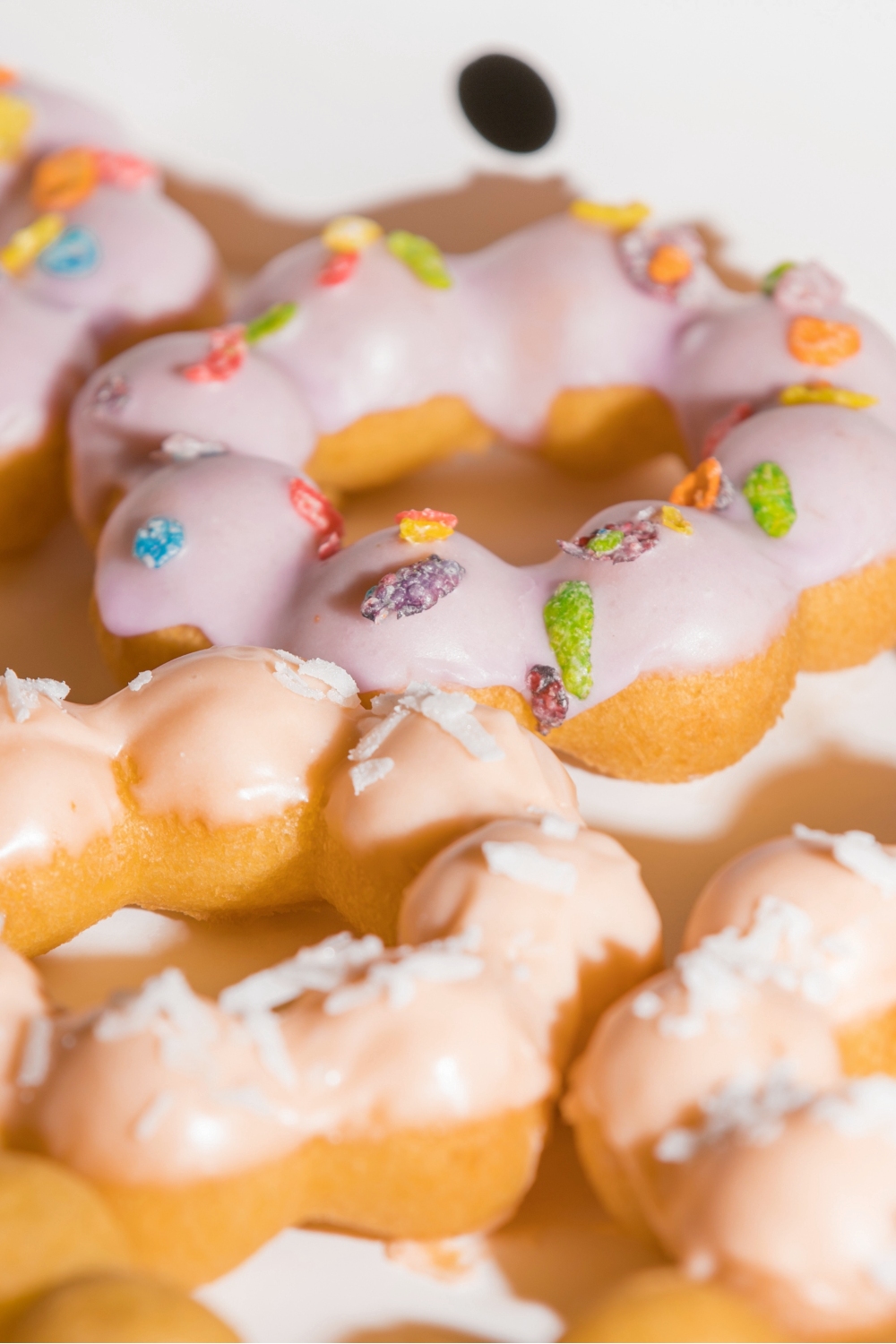 donuts de mochi com cobertura