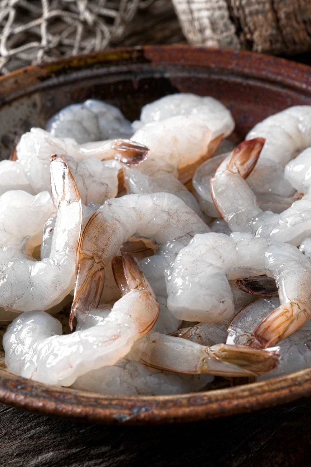 raw shrimp in a bowl