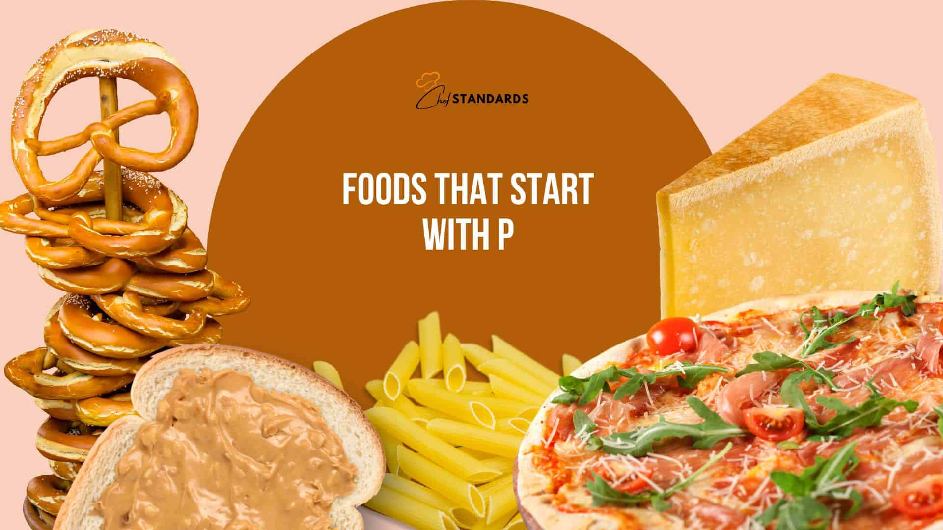 illustration of foods that start with p