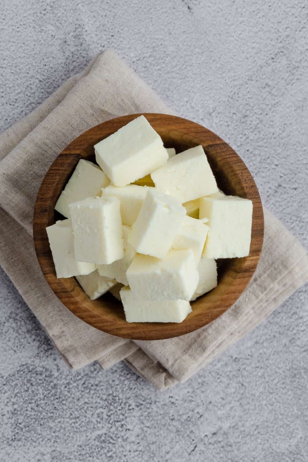 Homemade Indian paneer cheese made from fresh milk and lemon juice