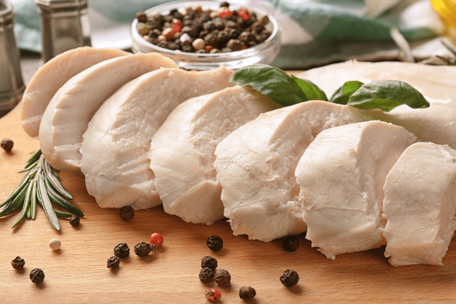 boiled chicken cut into slices