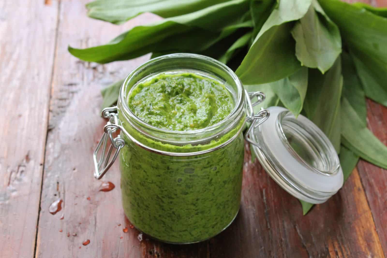pesto in a jar
