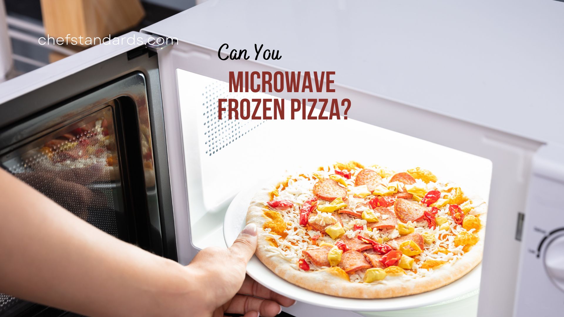 frozen pizza in a microwave