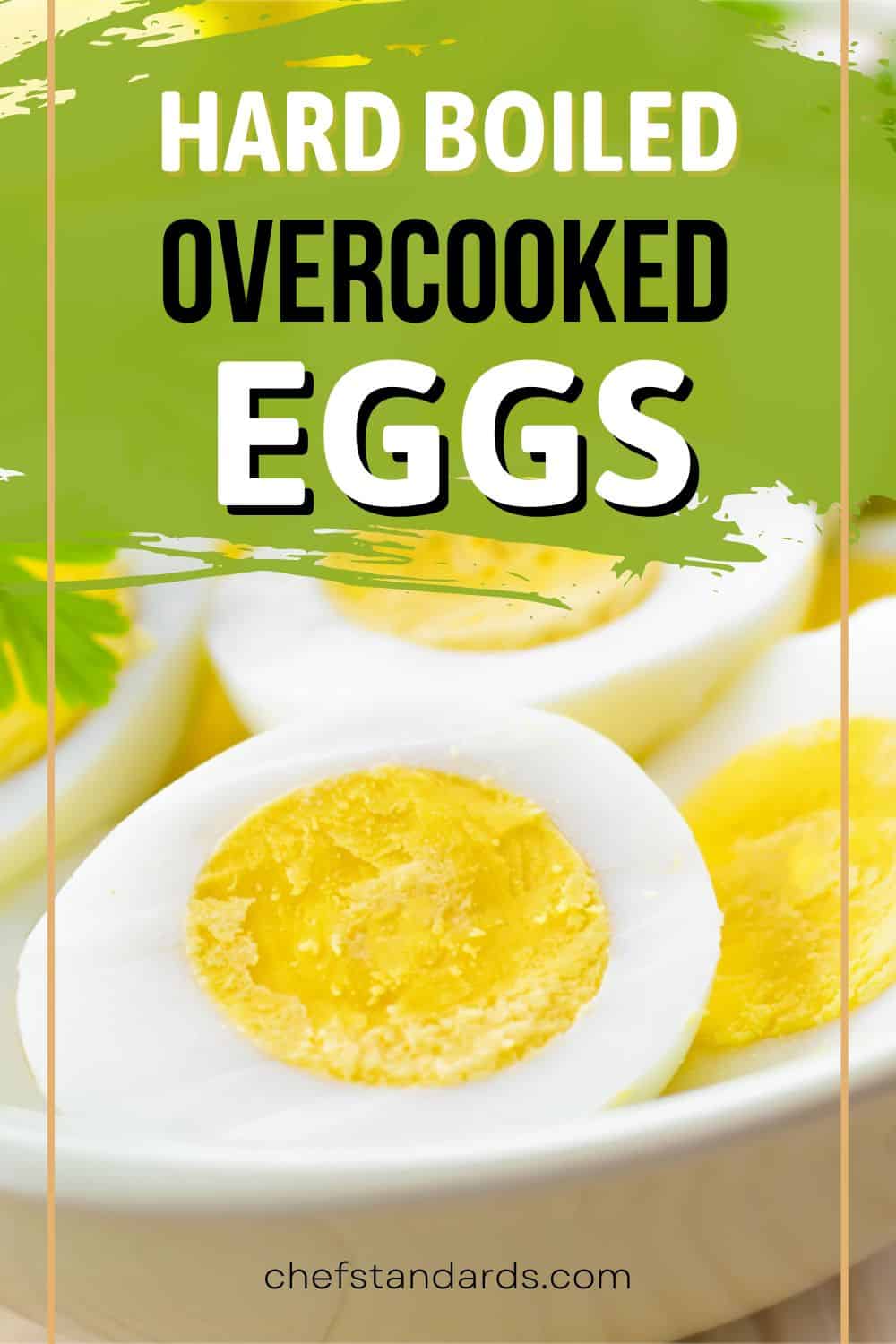 hardboiled overcooked eggs pin image