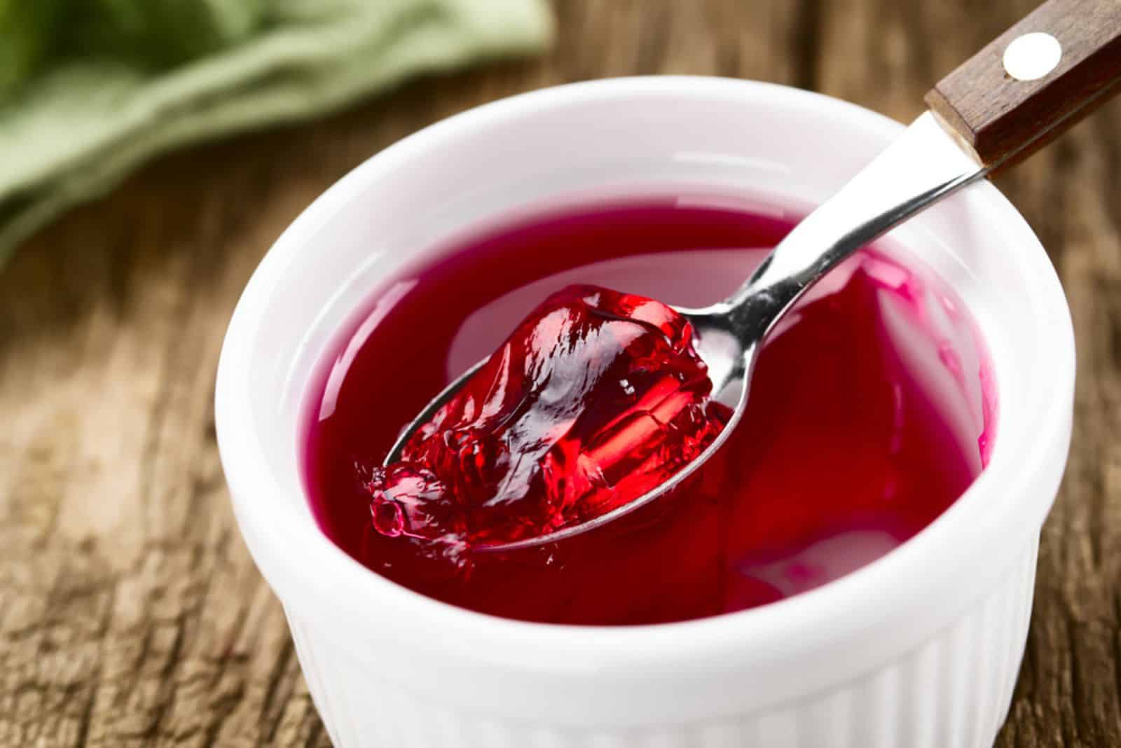 spoonful of jelly on the top