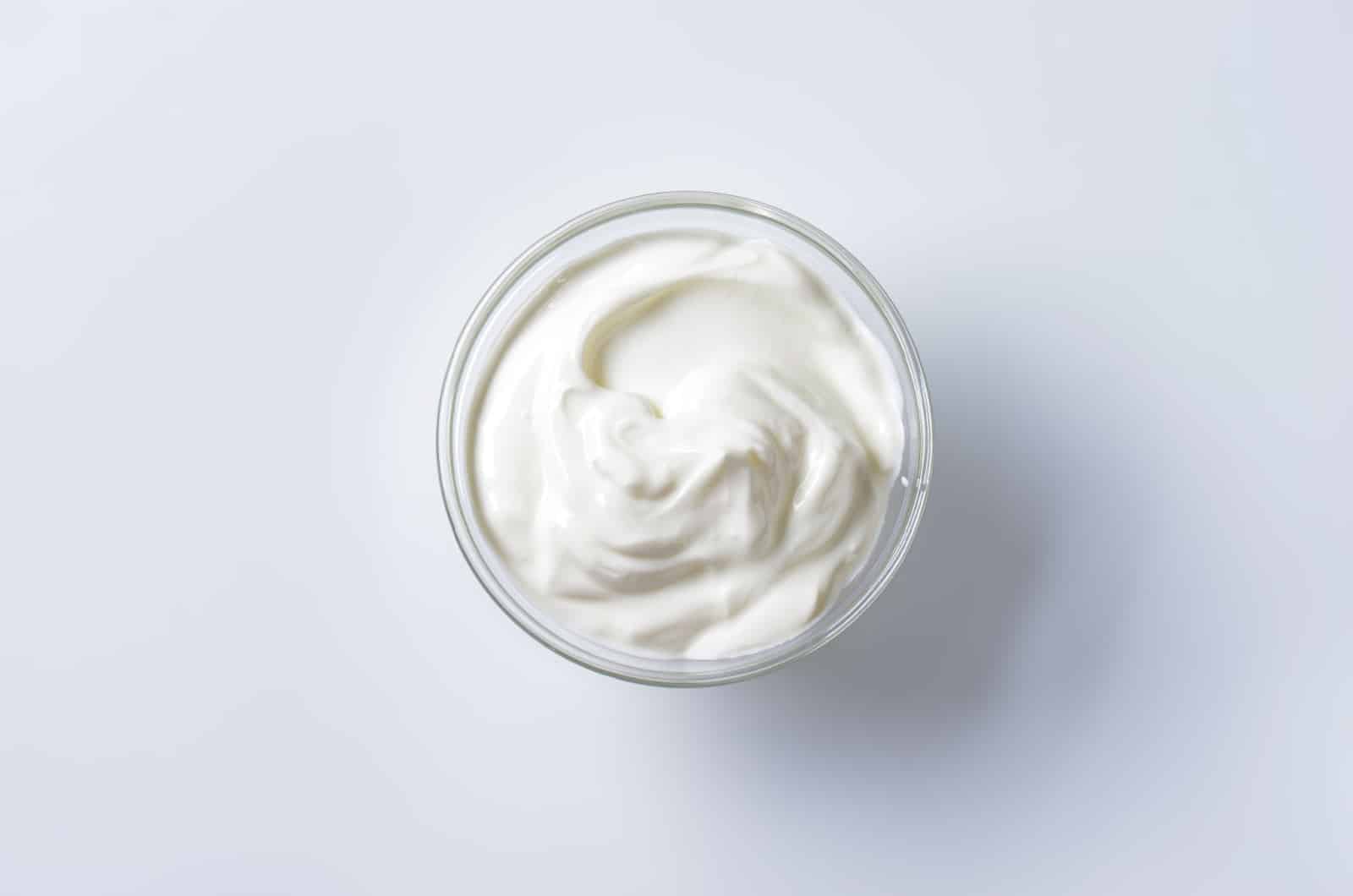 top view of sour cream