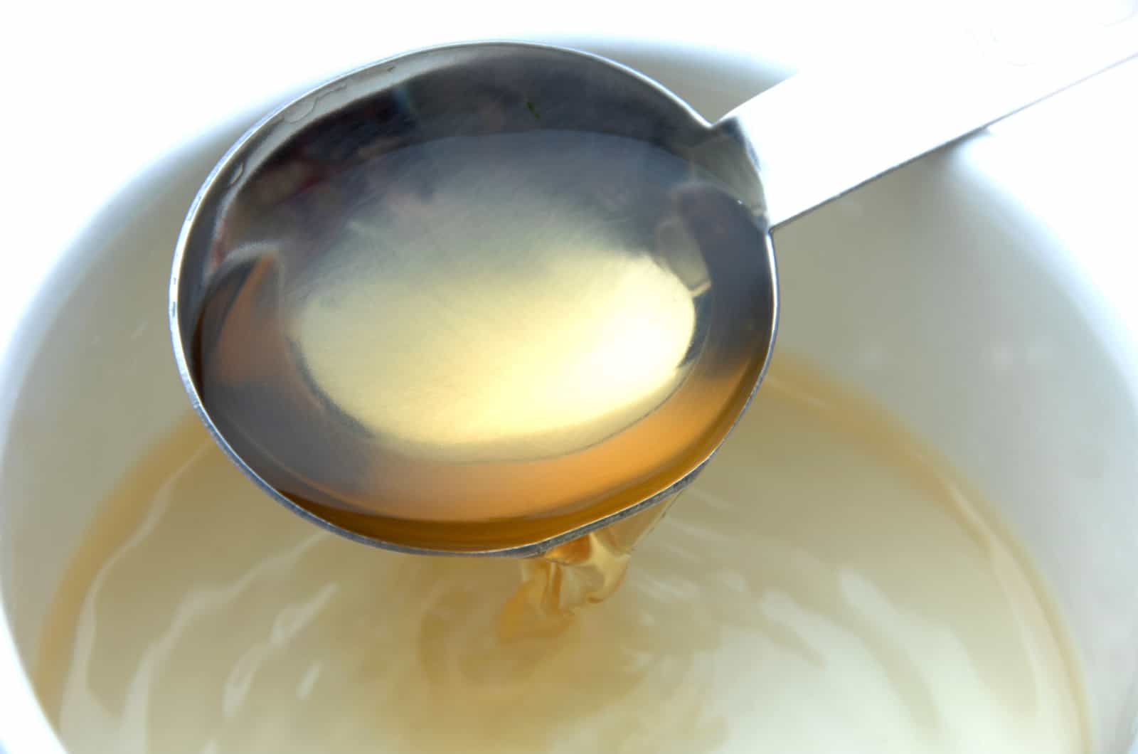 vinegar in a measuring spoon