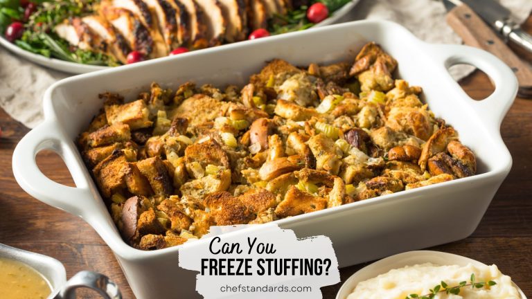 Stuffing on table