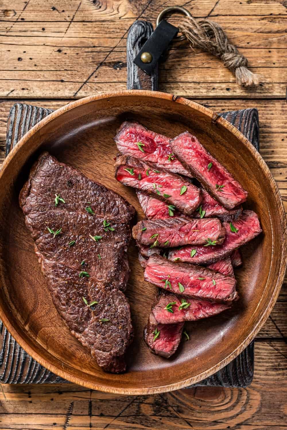 Grilled sliced top blade or denver beef meat steak