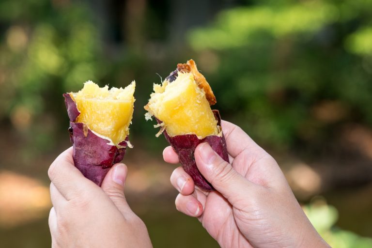 8 Ways How To Tell If A Sweet Potato Is Bad   Hand Holding Tasty Baked Sweet Potato 768x512 