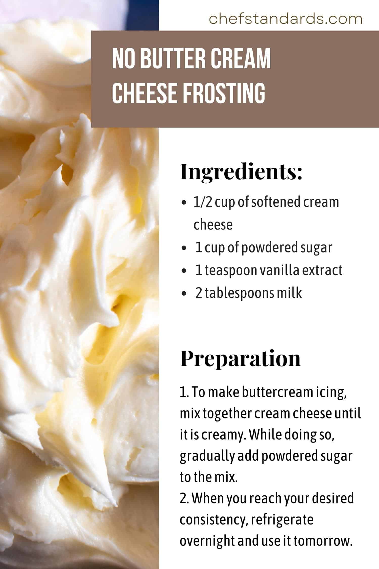 no butter cream cheese frosting recipe