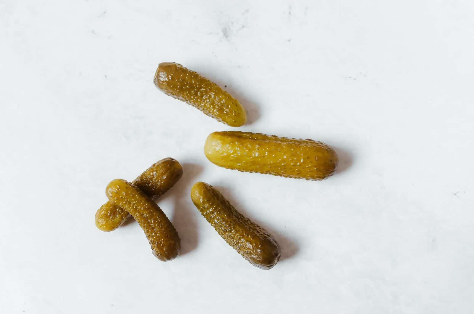 Pickles on table