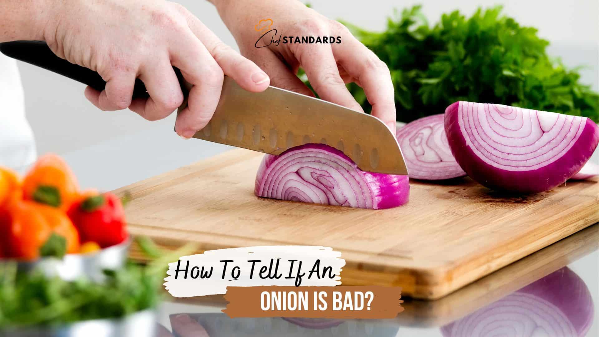 a woman cuts an onion