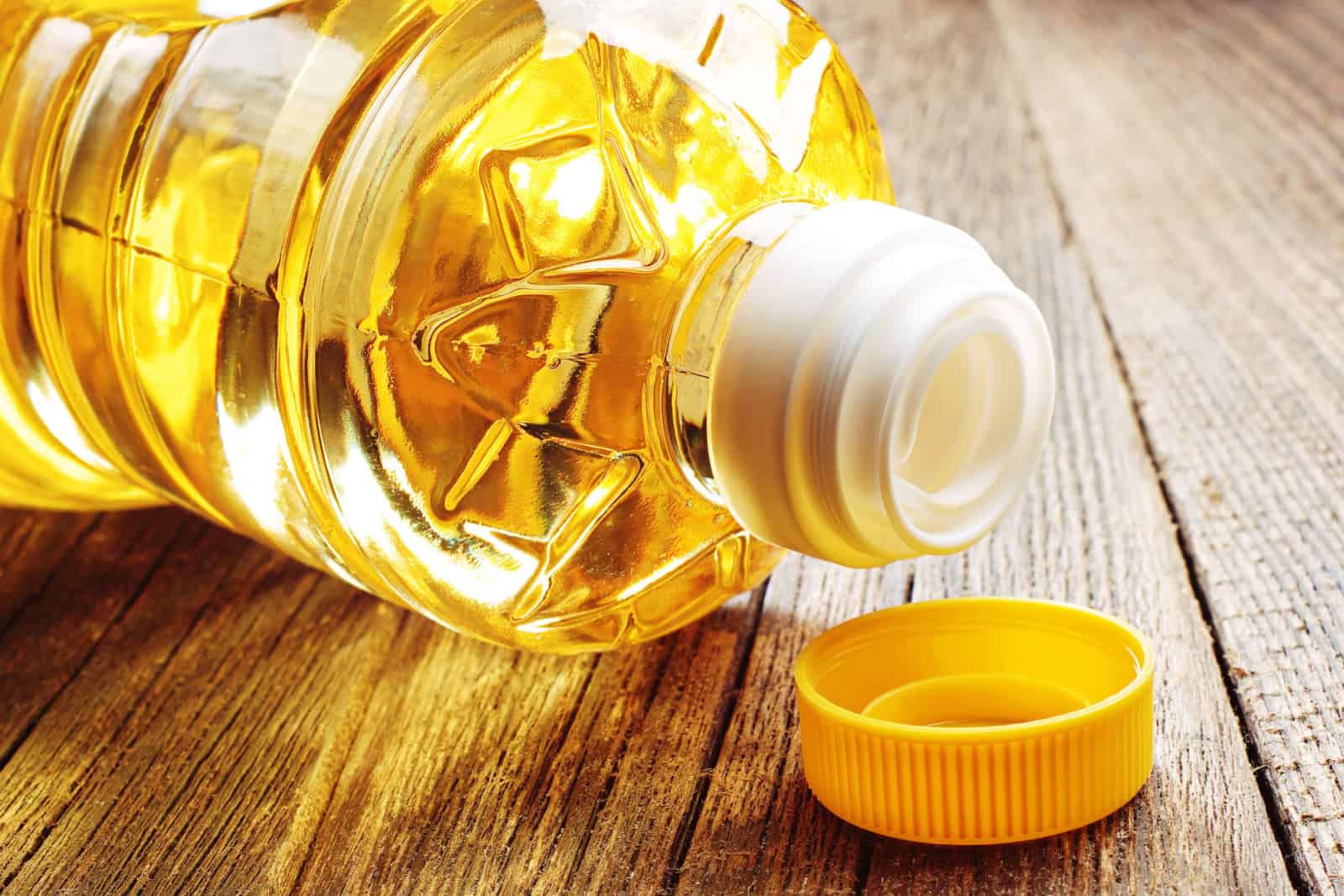 Vegetable oil in plastic bottle