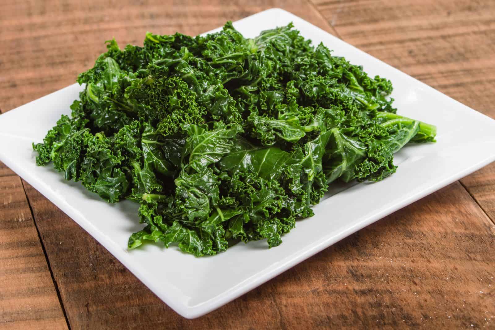 boiled kale on a plate