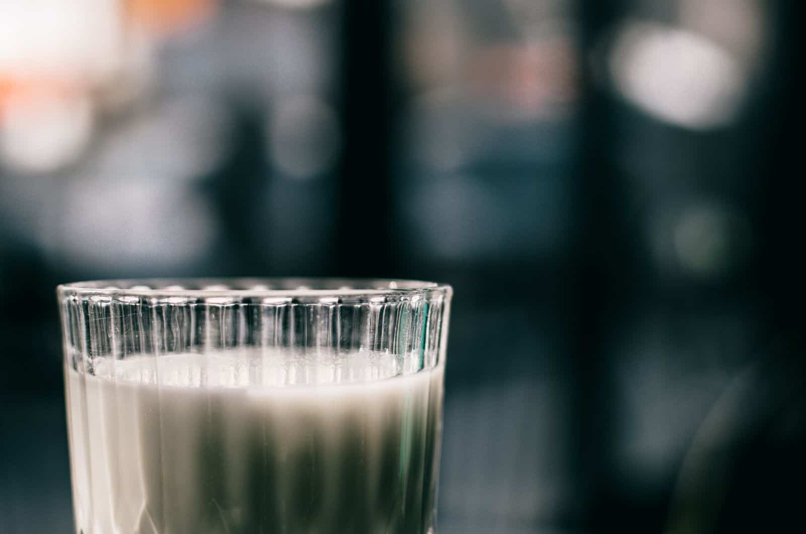 close shot of glass of milk