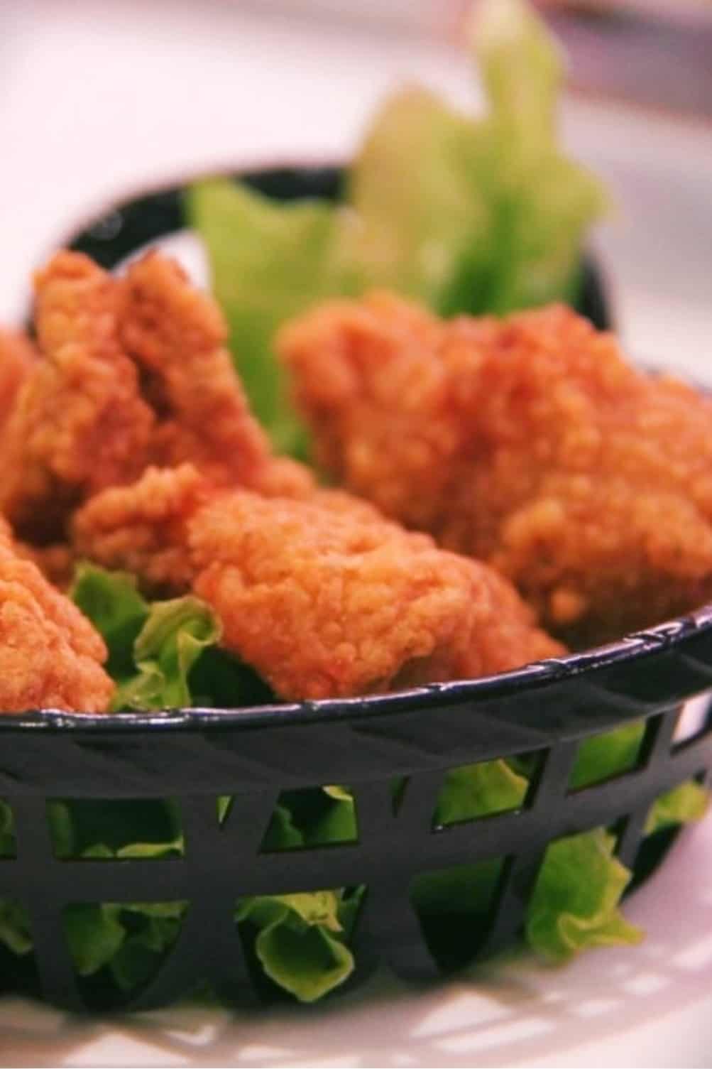 fried chicken with salad