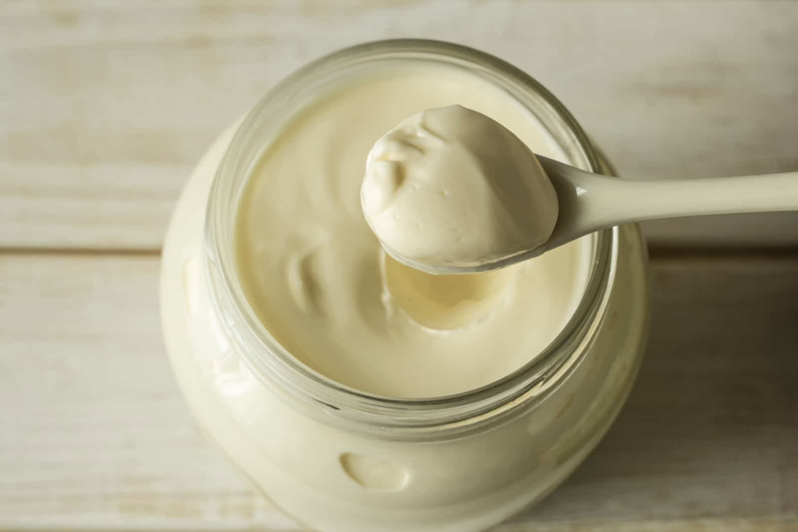 mayonnaise in a glass jar