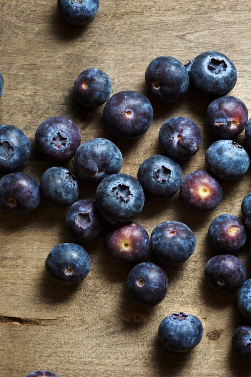 Blueberries on table