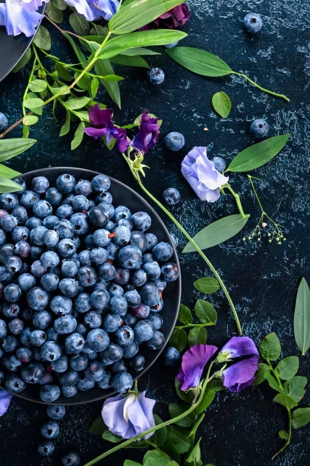 Blueberries on table
