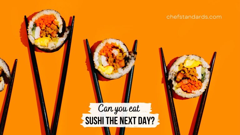 Sushi in chopsticks