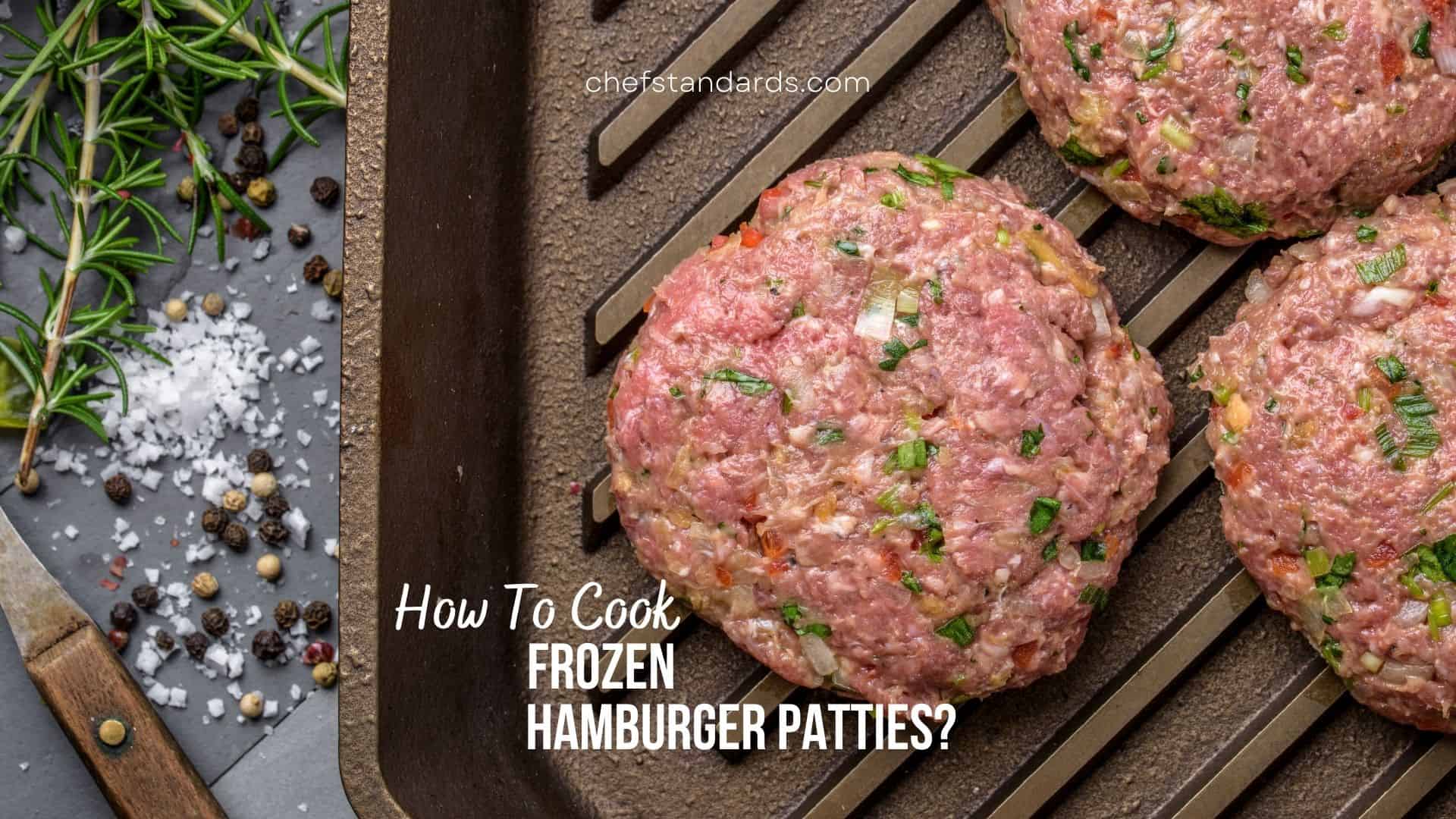 hamburger patties on grill