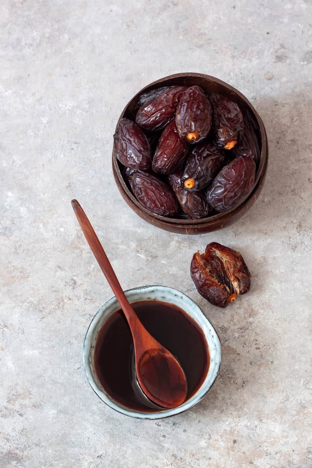 Natural date syrup in a bowl