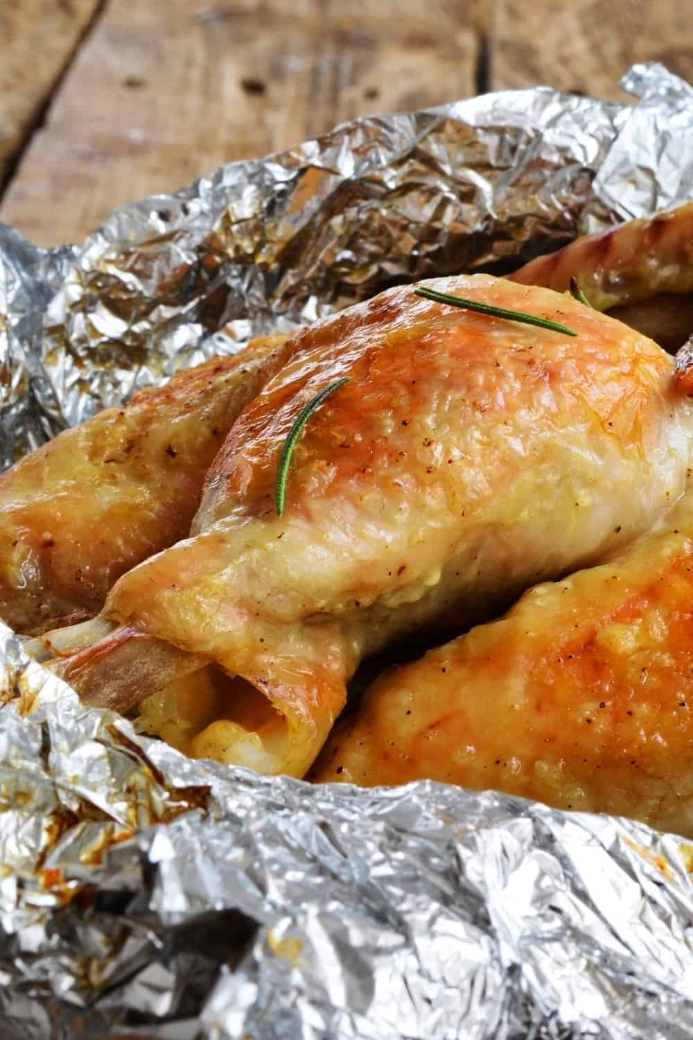 close shot of Chicken In Foil