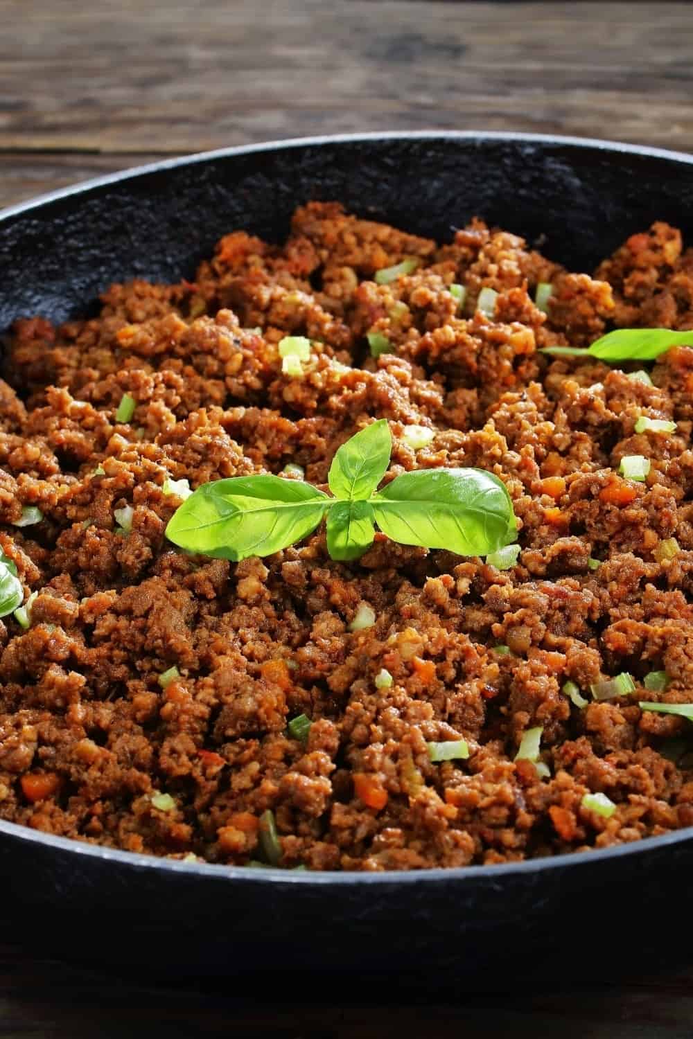 close shot of Ground Beef in pan