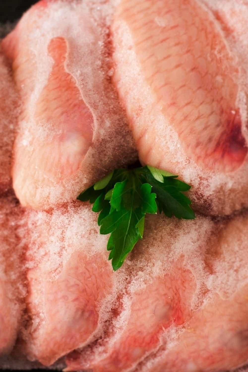 close shot of frozen chicken