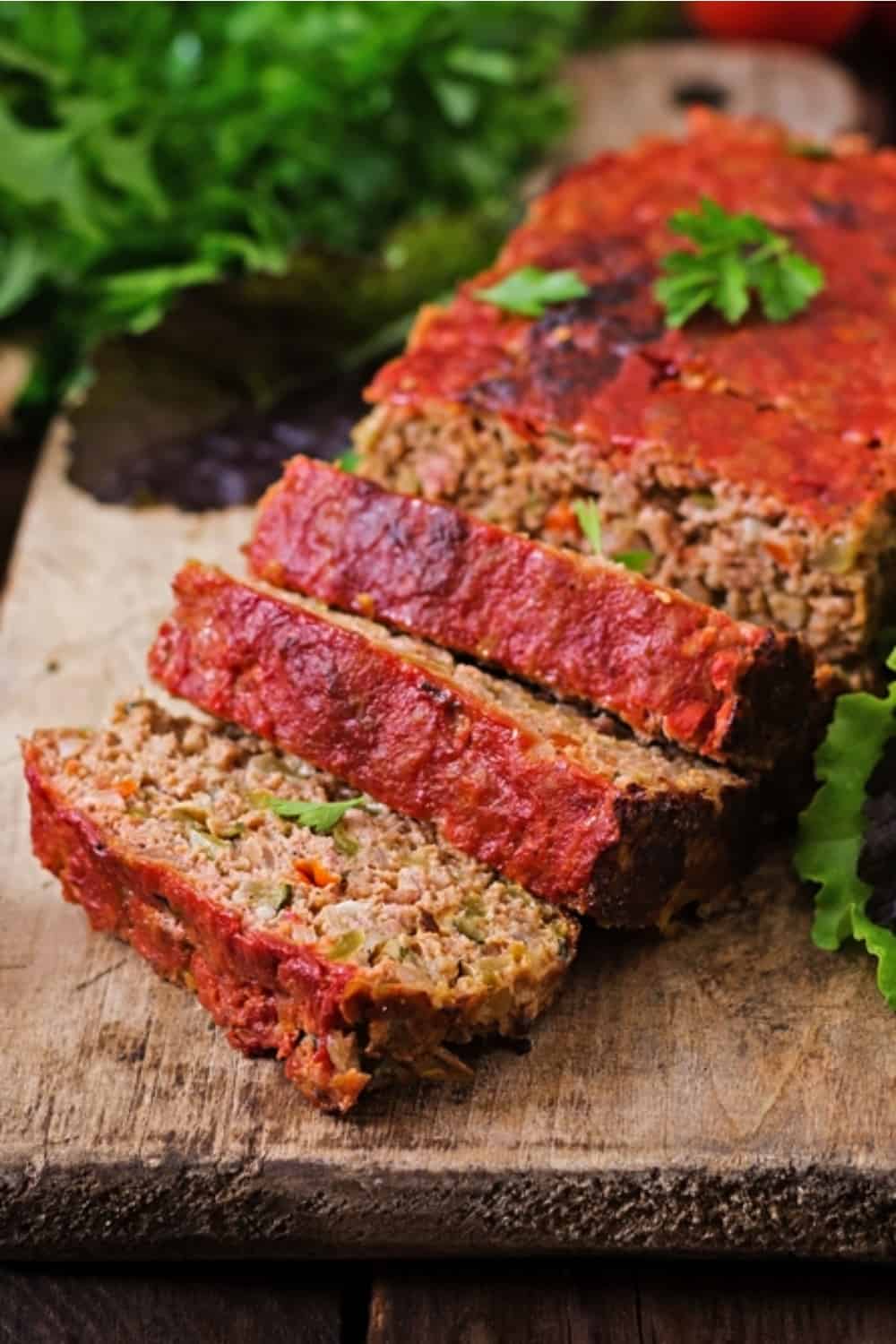 delicious meatloaf with ketchup