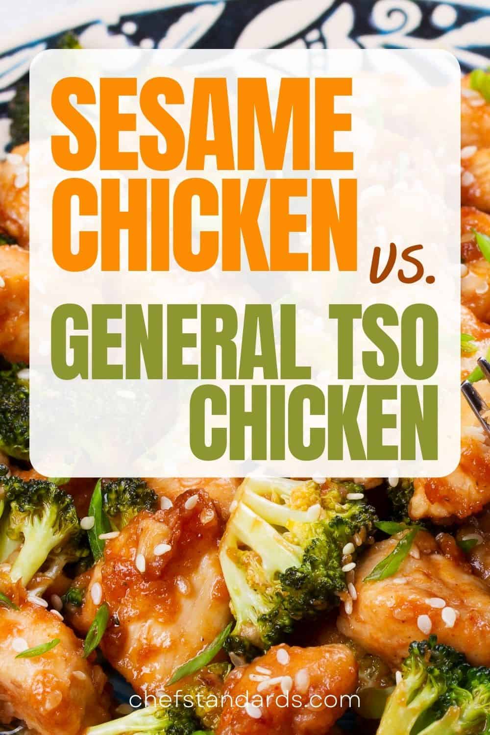  6 diferencias clave entre el pollo al sésamo y el General Tso