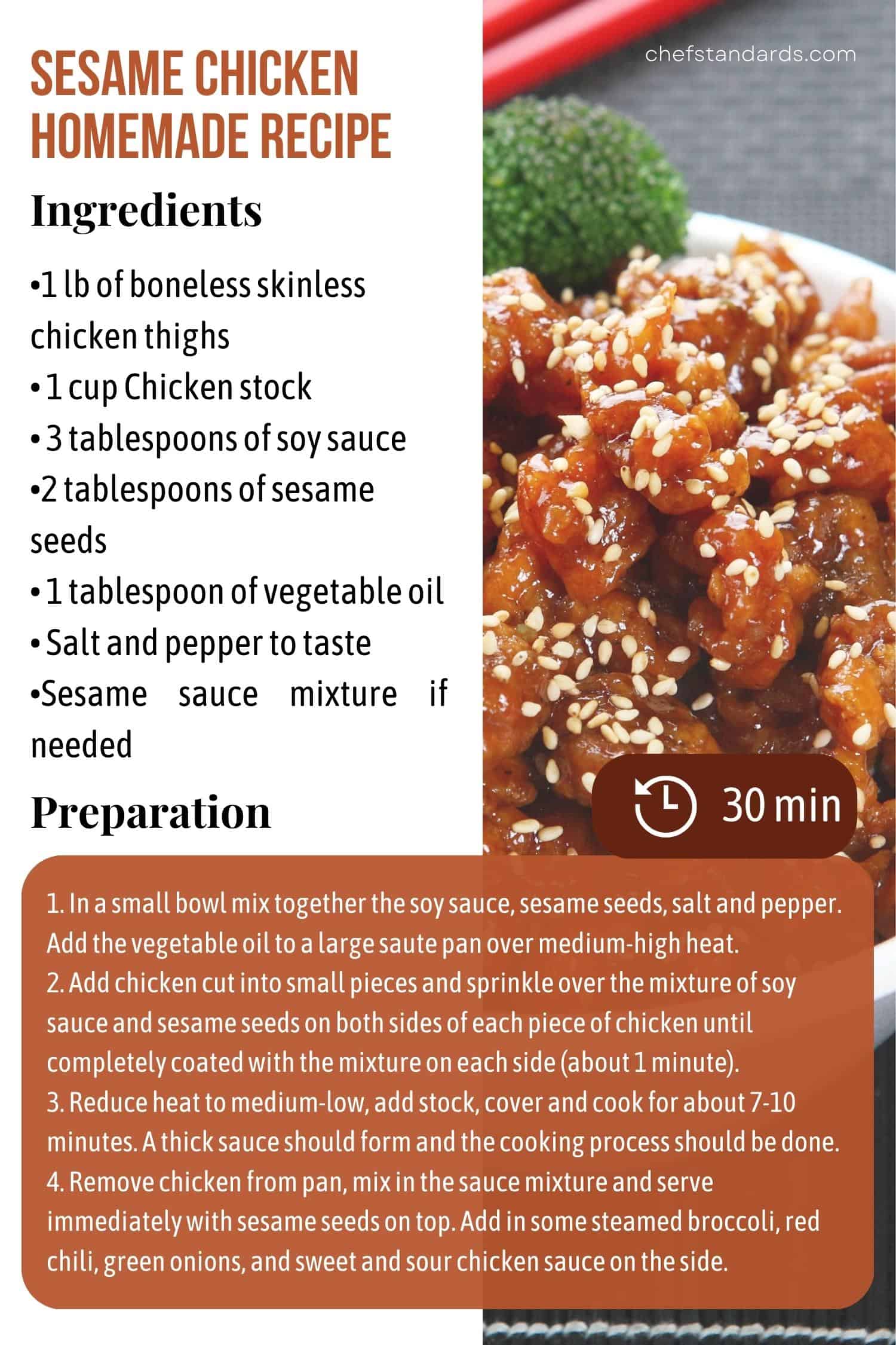Sesame Chicken Homemade Recipe
