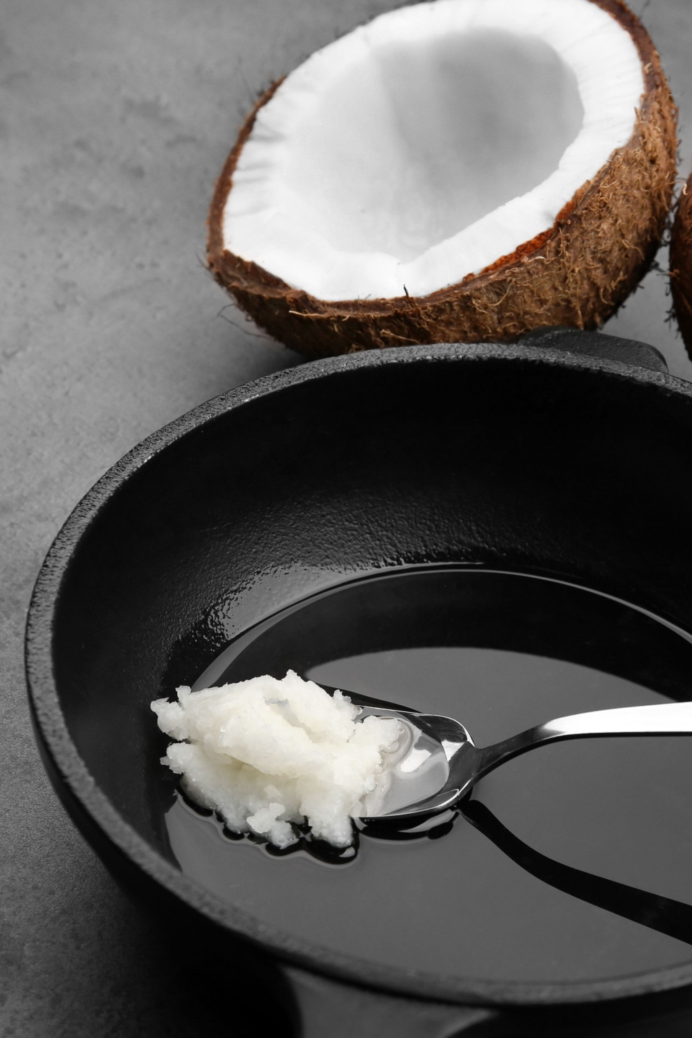 coconut oil in pan
