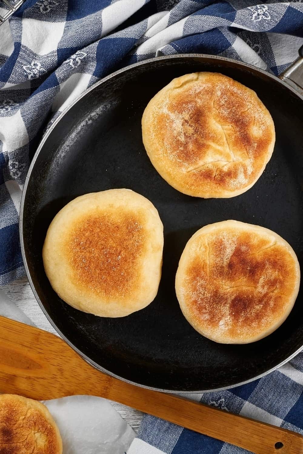 english muffins in a pan