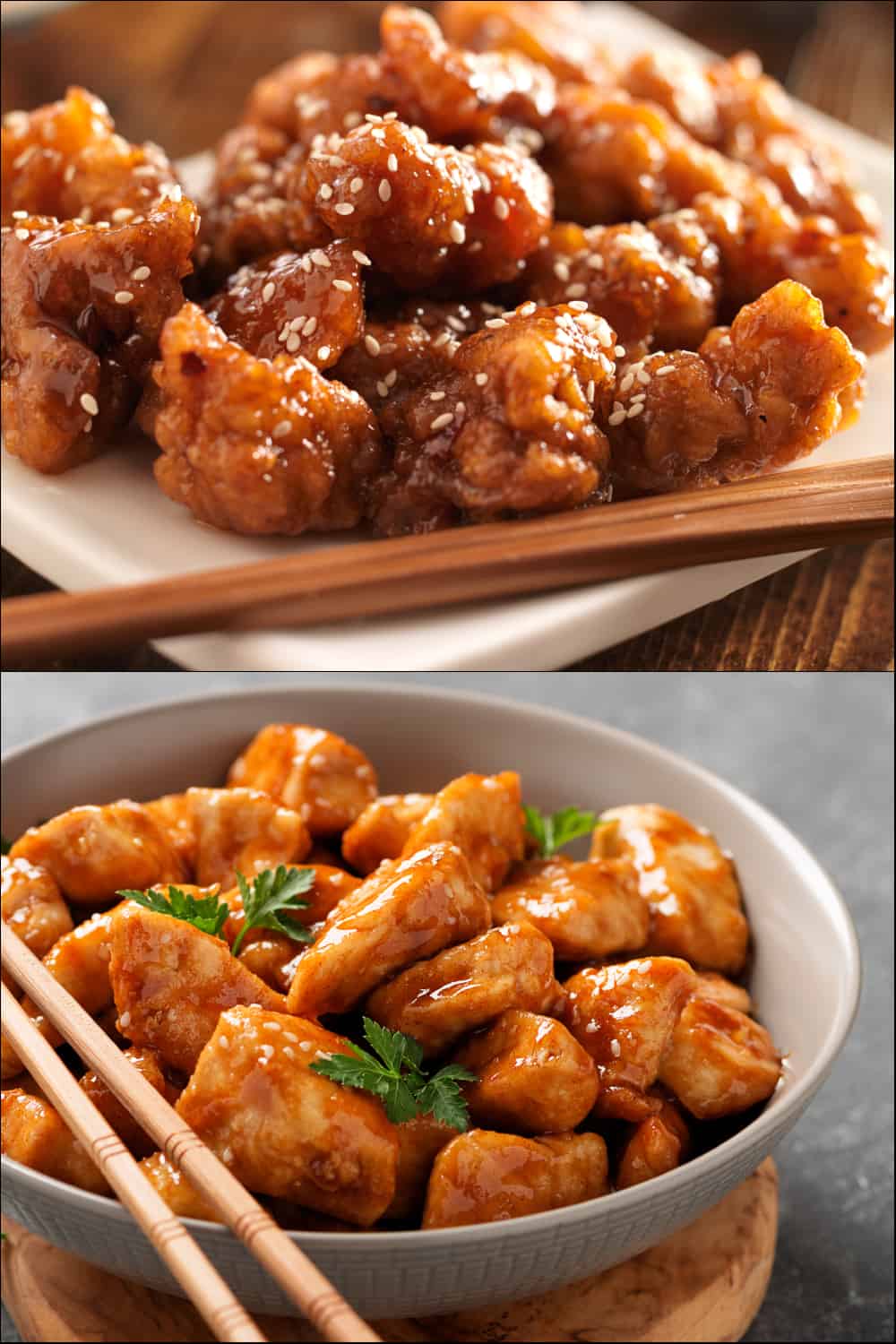 general tso vs sesame chicken with different spiciness