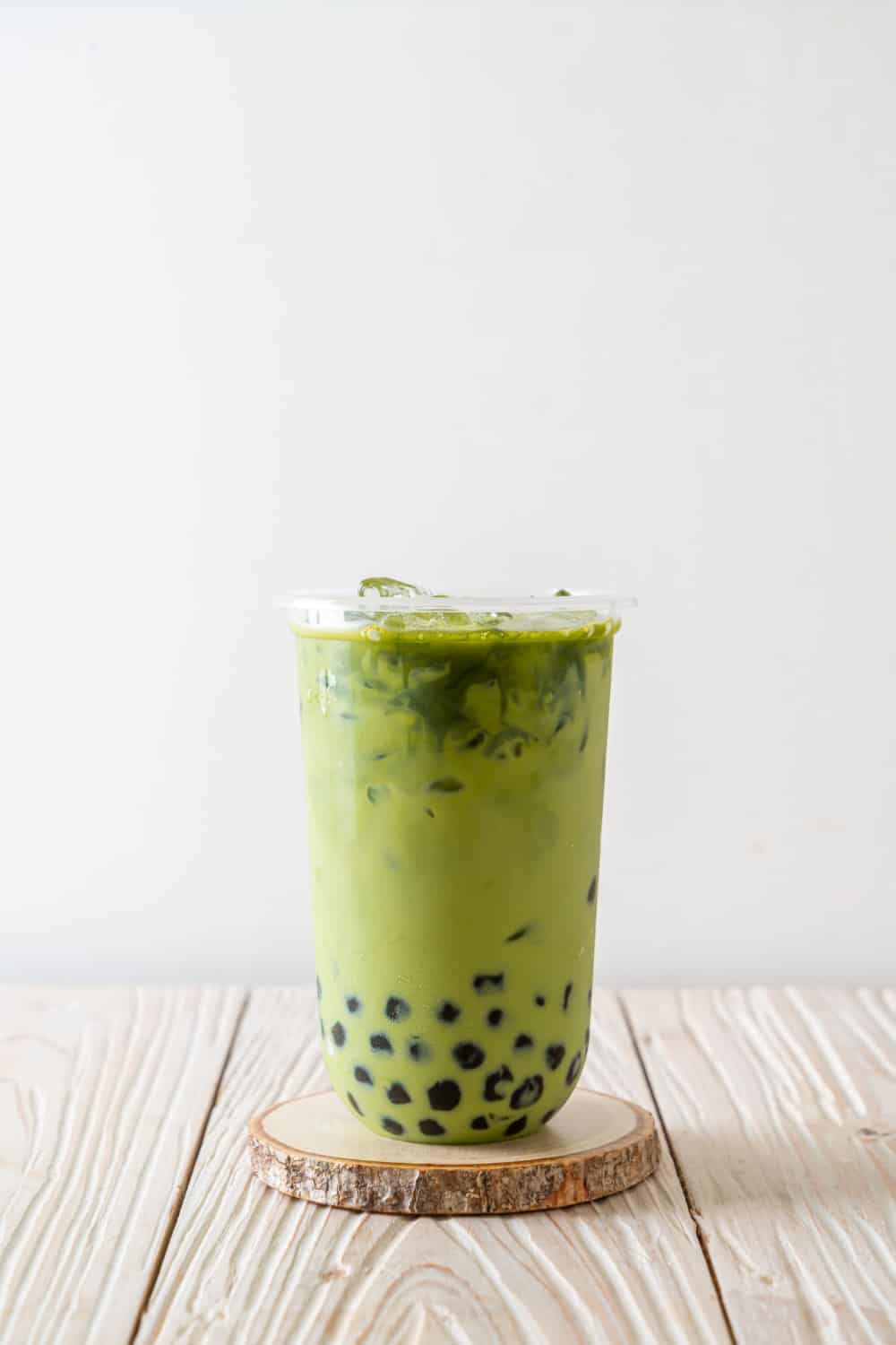 chá matcha latte boba