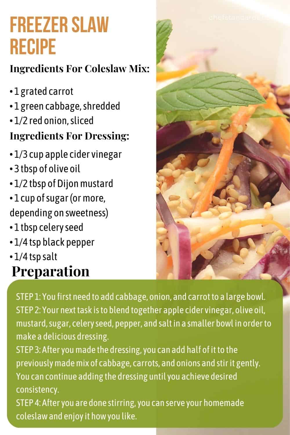 recipe for frozed coleslaw