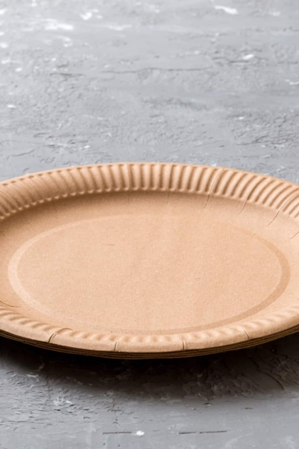 single paper plate in table