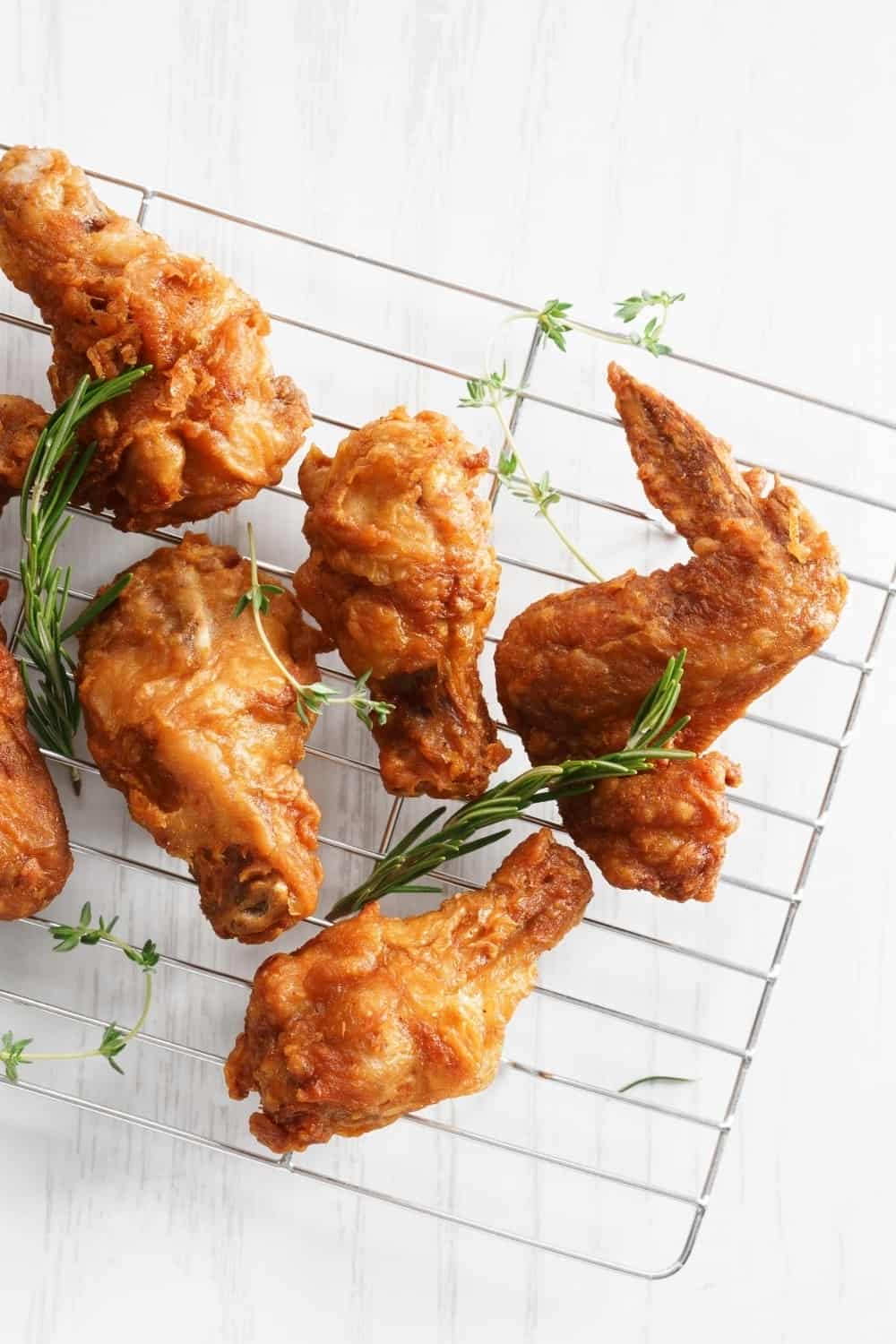 top view of air fried chicken wings