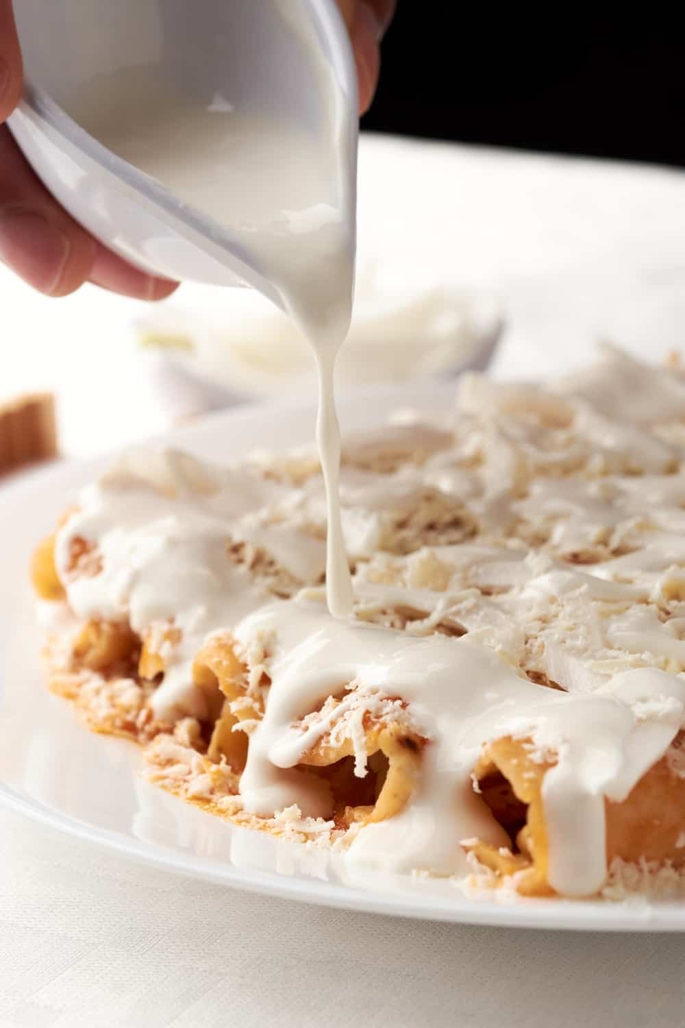 Enchiladas with cheese and cream, Veracruz style